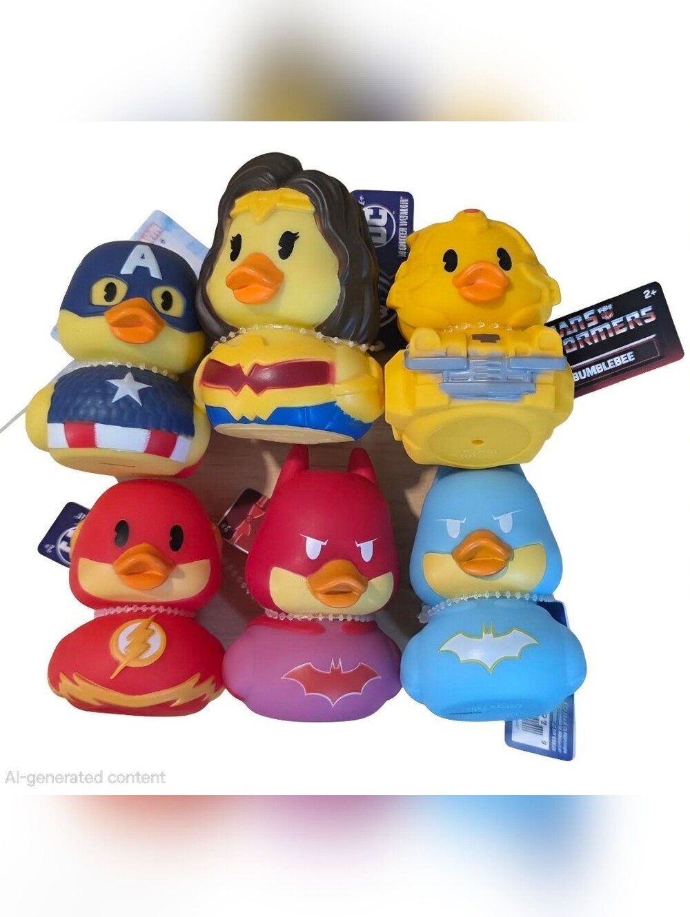 DC COMICS, TRANSFORMERS, & MARVEL RUBBER DUCKS SET OF 6 SUPERHEROES- NWT
